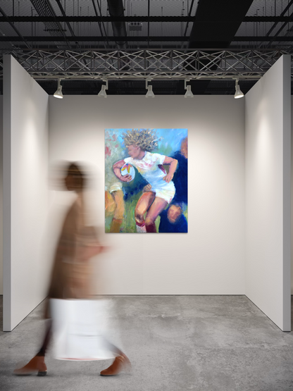 Ellie Kildunne Original Painting | Women's Rugby Art | Red Roses - LJagz-studio