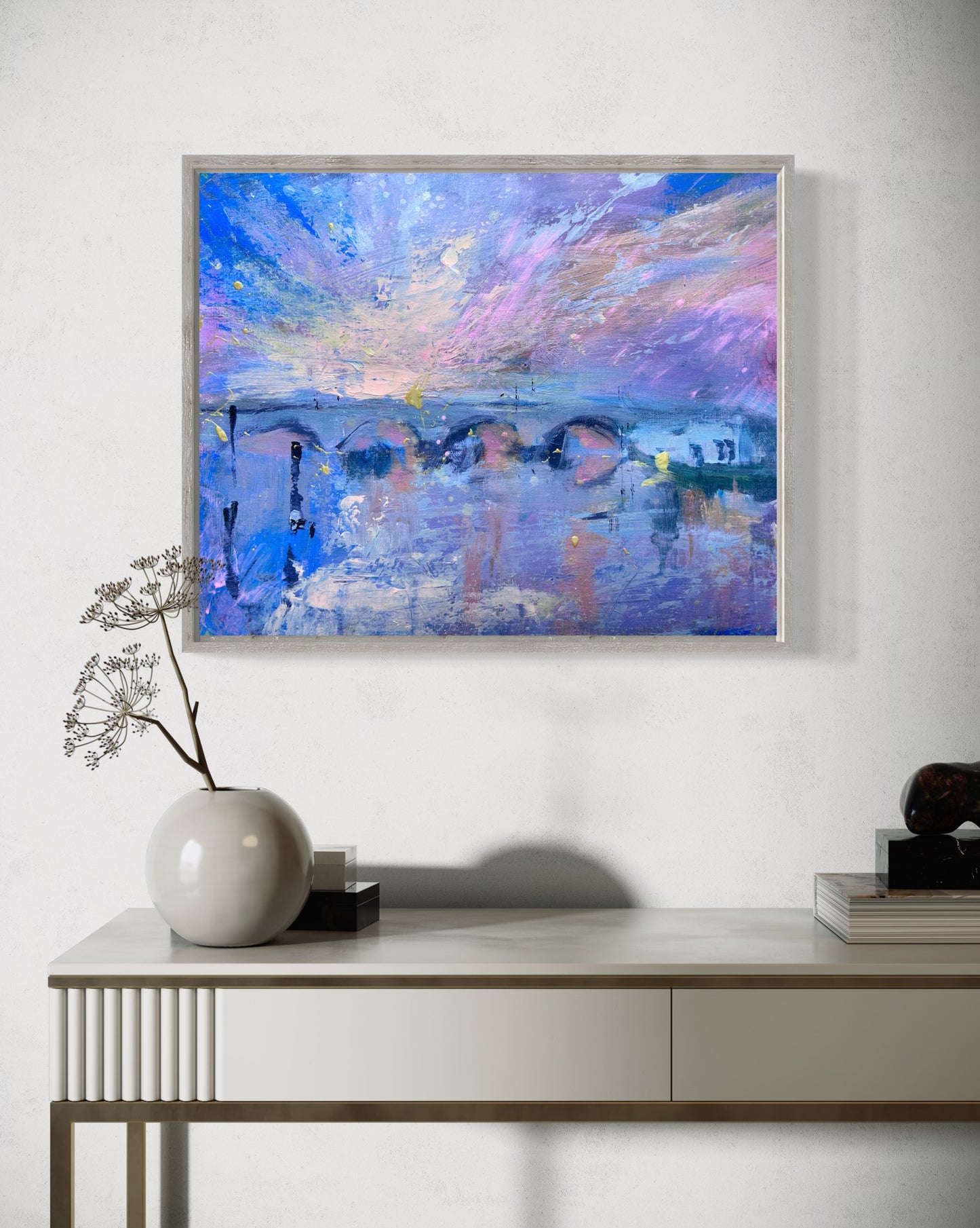 Richmond Bridge twilight - original painting - LJagz-studio