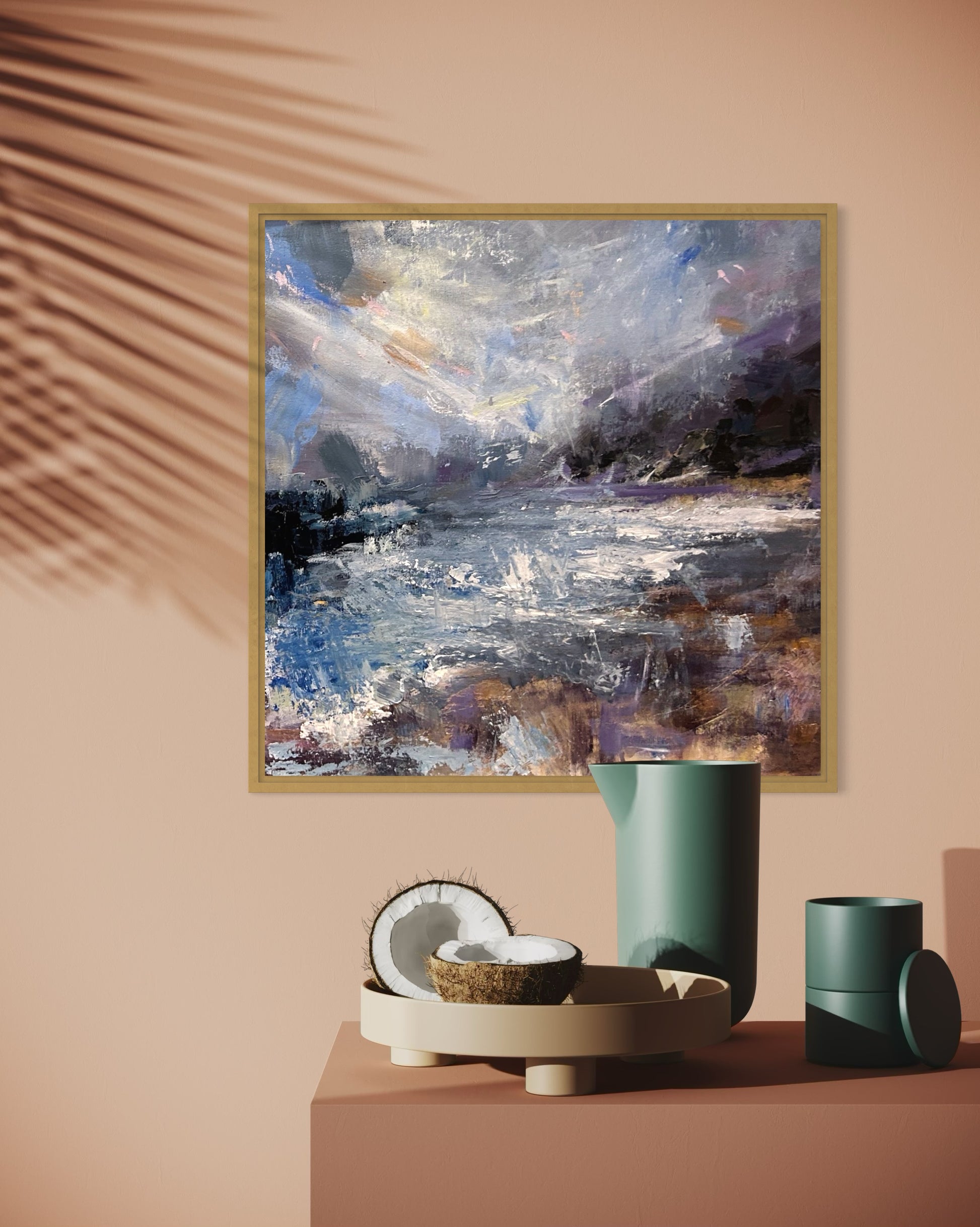 Windy and salty, Fowey - Framed Canvas - LJagz-studio