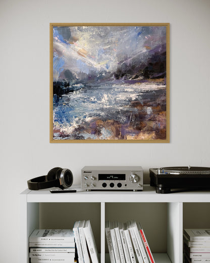 Windy and salty, Fowey - Framed Canvas - LJagz-studio