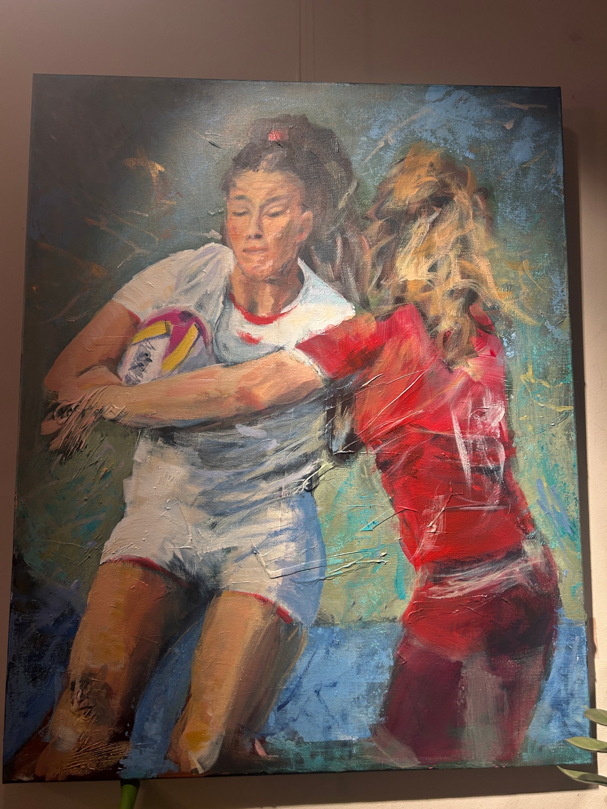 Jess Breach painting inspired by Women’s Rugby World Cup 2025 - LJagz-studio