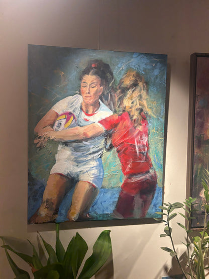 Jess Breach painting inspired by Women’s Rugby World Cup 2025 - LJagz-studio