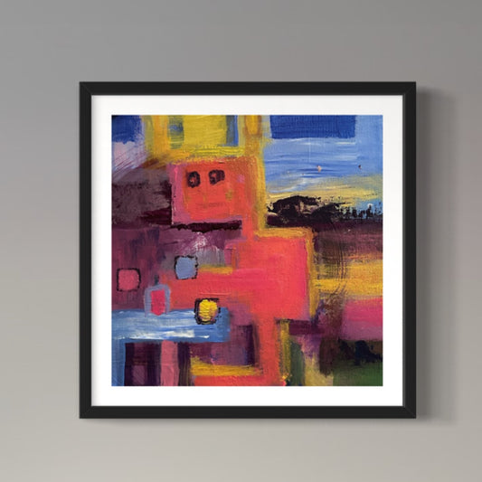 Robocik in a crown - original painting - LJagz-studio