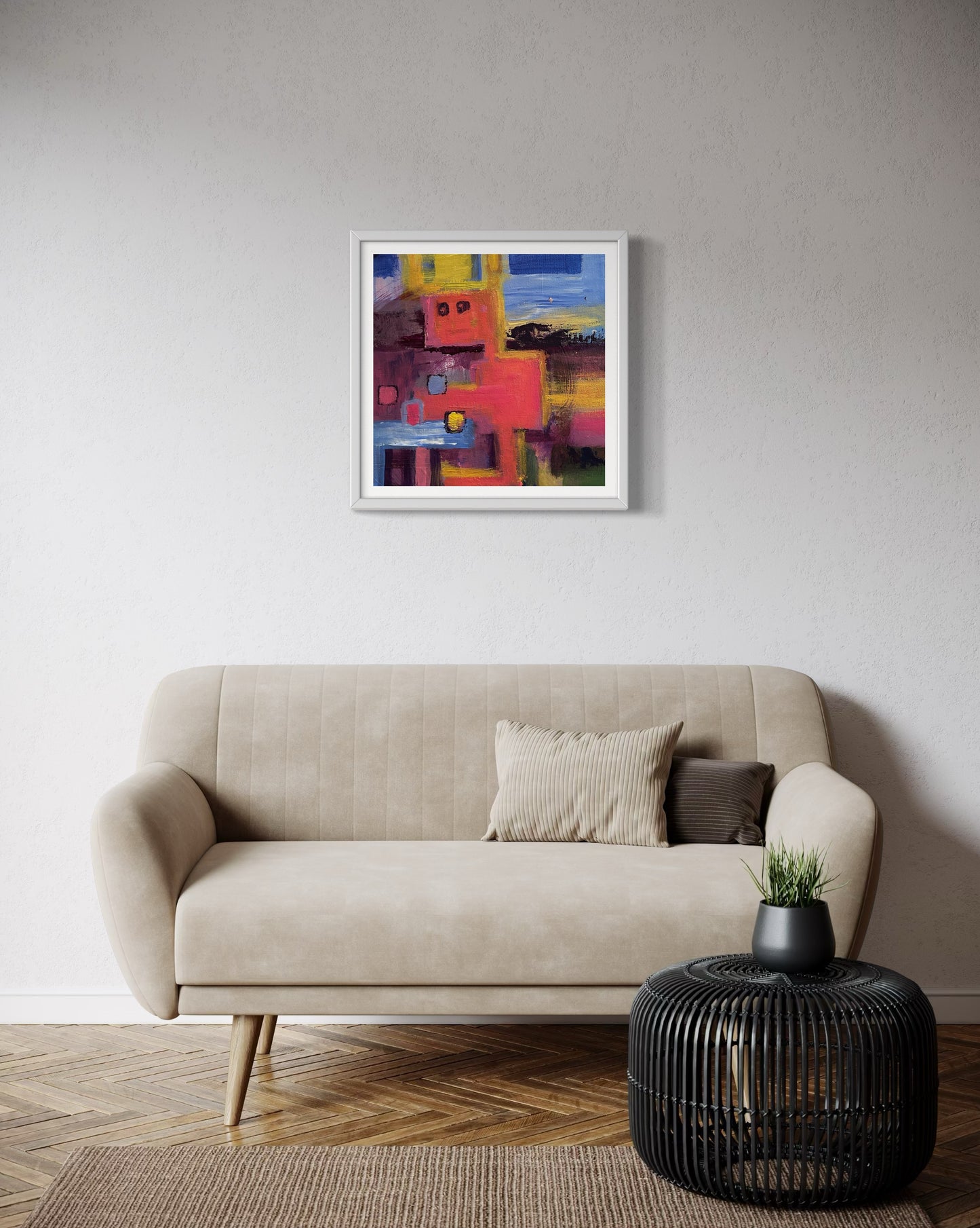 Robocik in a crown - original painting - LJagz-studio