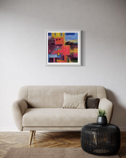 Robocik in a crown - original painting - LJagz-studio