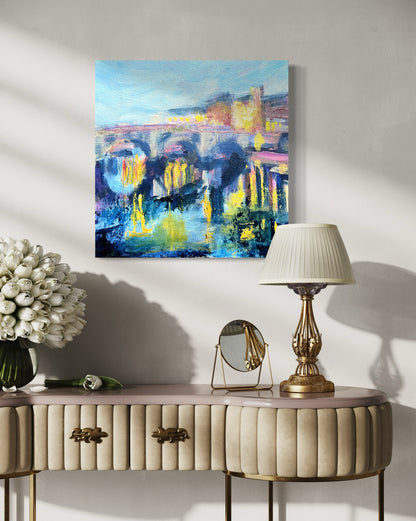 Richmond Bridge by Night - original painting - LJagz-studio