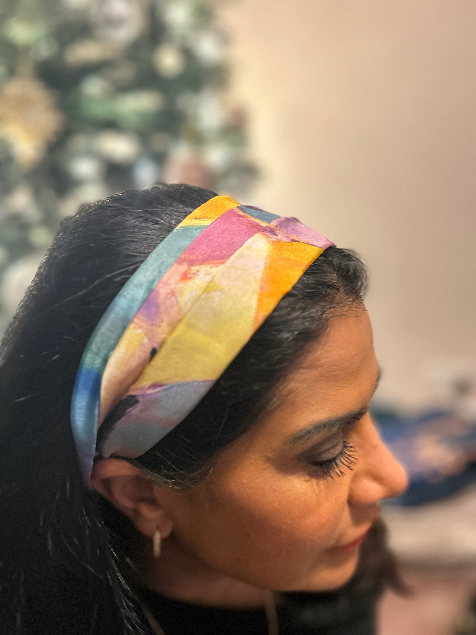 River of gold -  silk scarf/cravat/hair scarf - Chic Abstract Silk Scarf - LJagz-studio