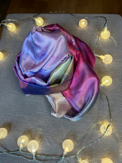 River of gold - recycled polyester scarf - LJagz-studio