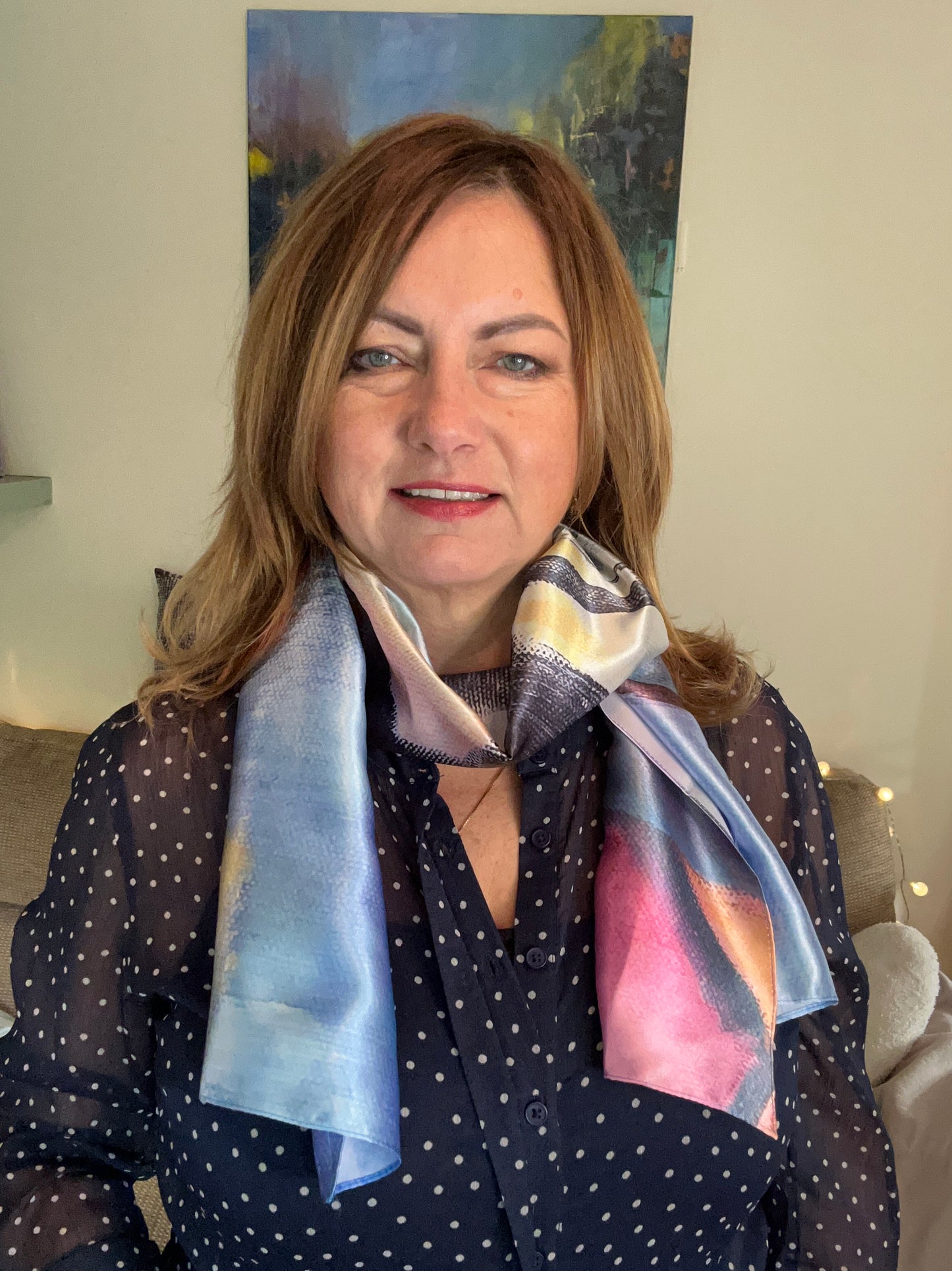 River of gold - recycled polyester scarf - LJagz-studio