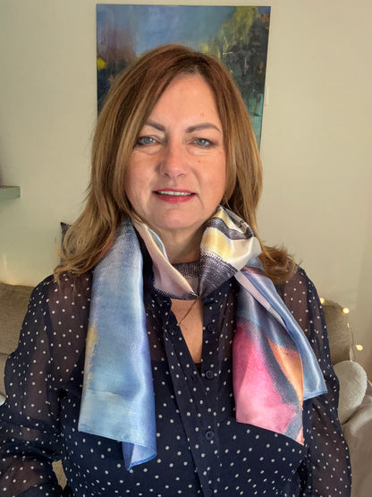 River of gold - recycled polyester scarf - LJagz-studio