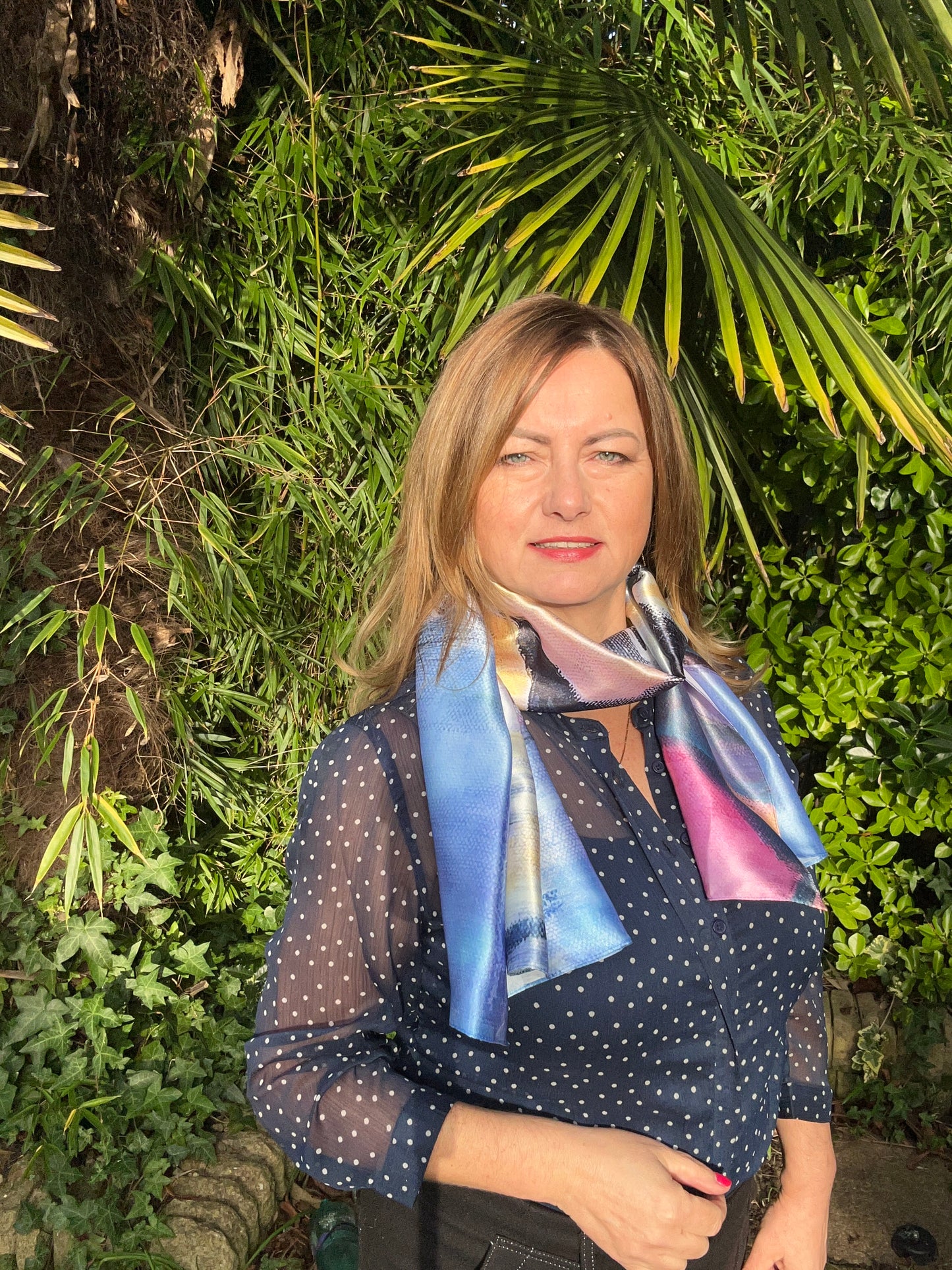 River of gold - recycled polyester scarf - LJagz-studio
