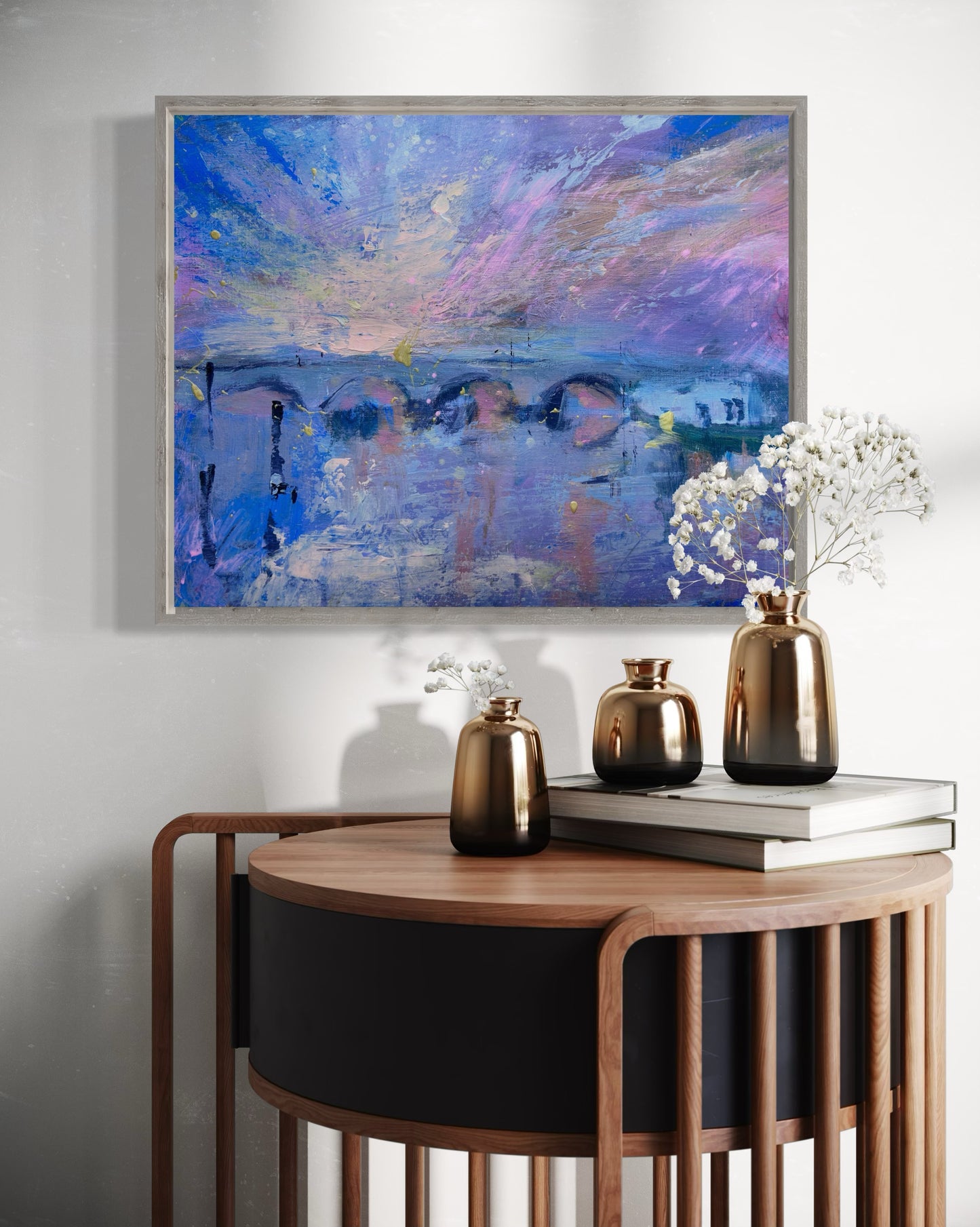 Richmond Bridge twilight - original painting - LJagz-studio