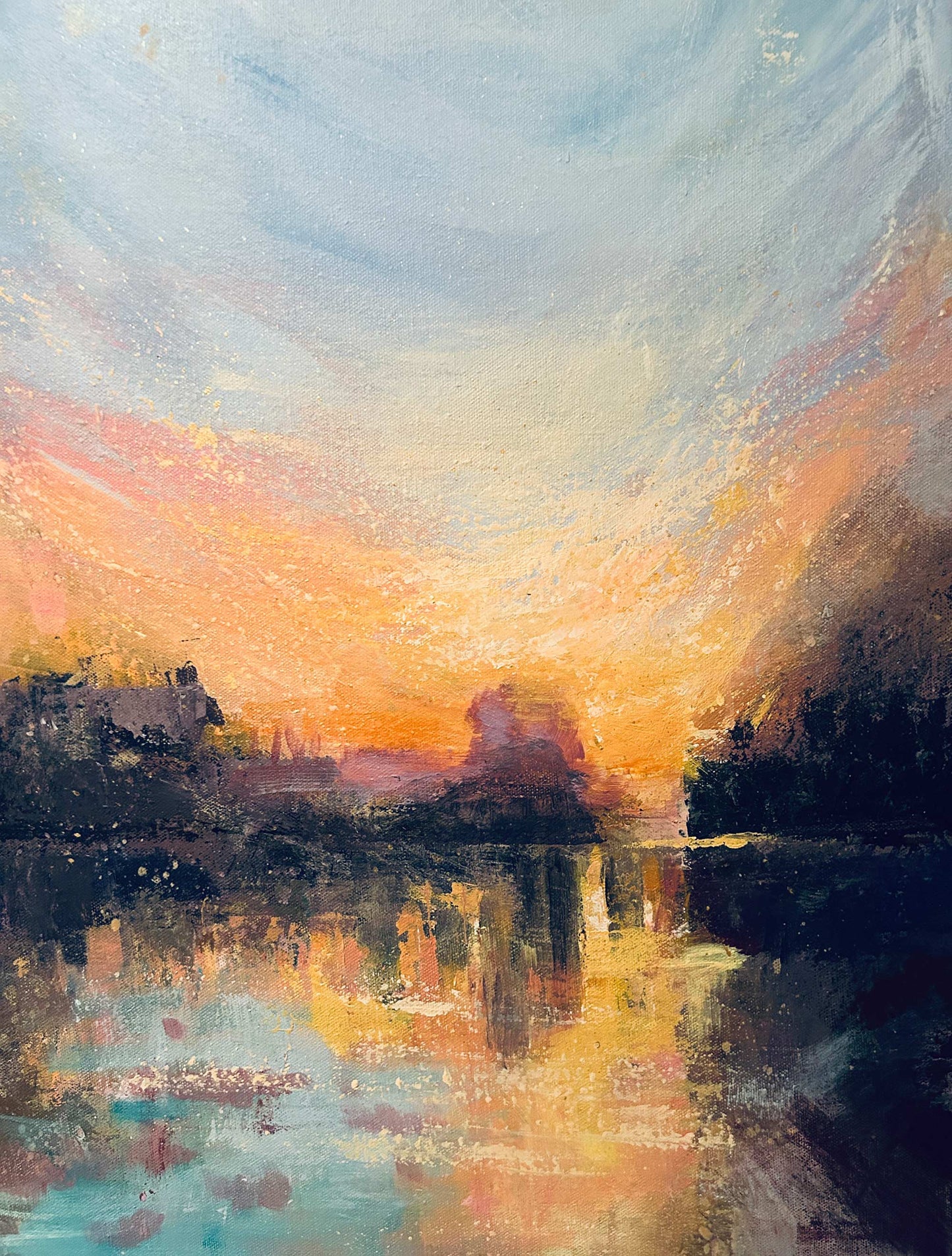 Sunrise at Hampton Court 2 - original painting - LJagz-studio