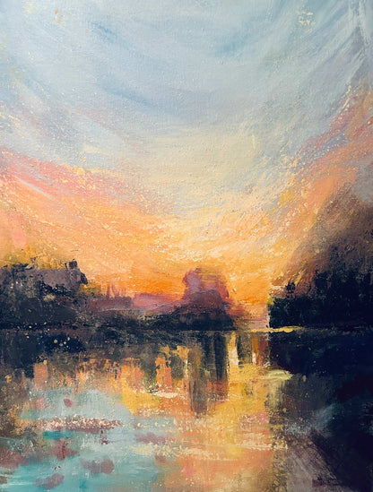 Sunrise at Hampton Court 2 - original painting - LJagz-studio